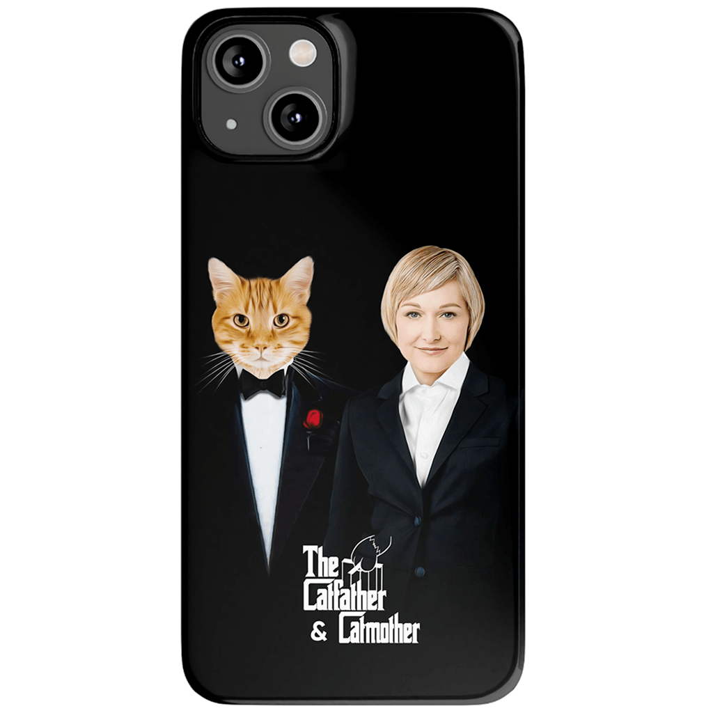 Funda para teléfono personalizada &#39;El padre gato y la madre gato&#39;