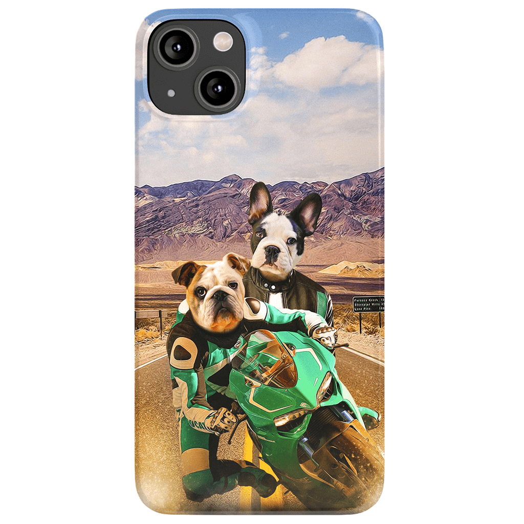 Funda personalizada para teléfono con 2 mascotas &#39;Kawadawgi Riders&#39;