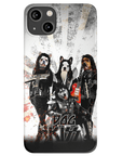 Funda personalizada para teléfono con 4 mascotas 'Kiss Doggos'