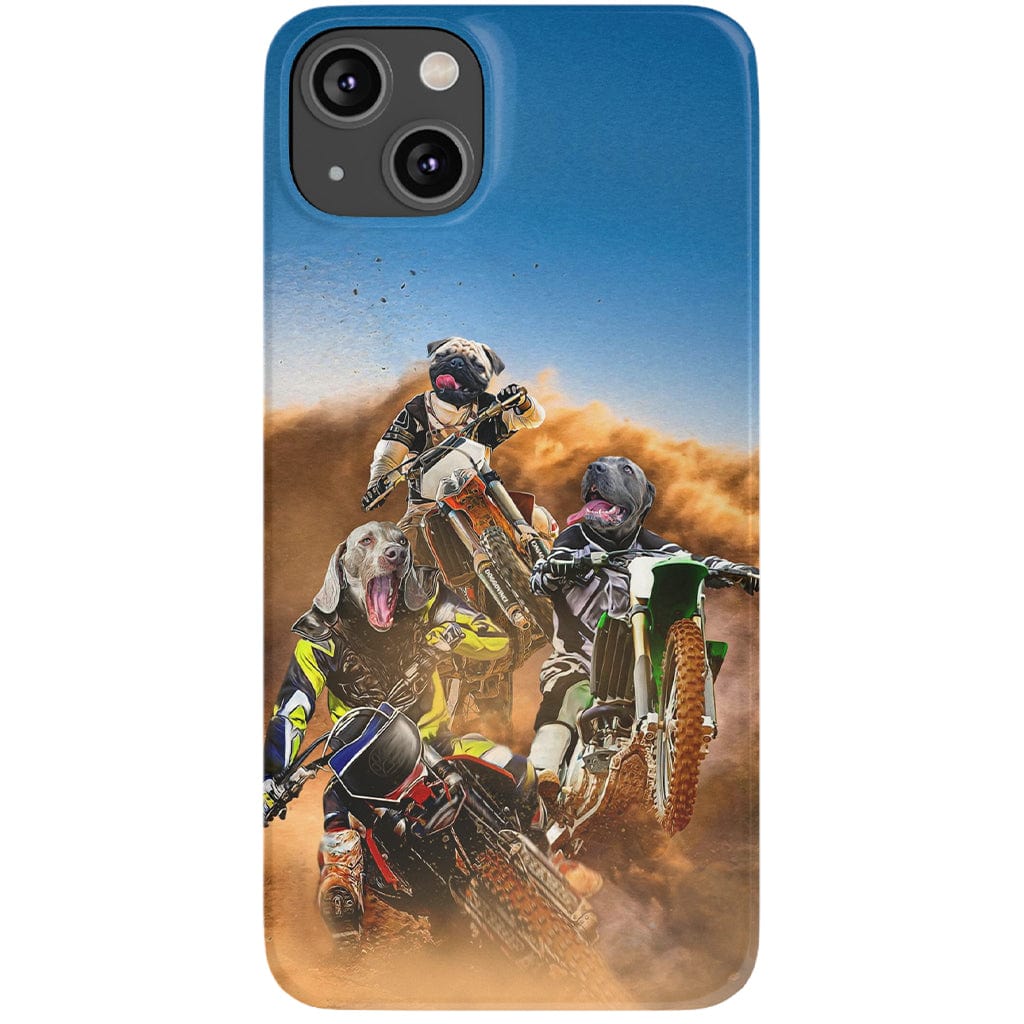 Funda personalizada para teléfono con 3 mascotas &#39;The Motocross Riders&#39;