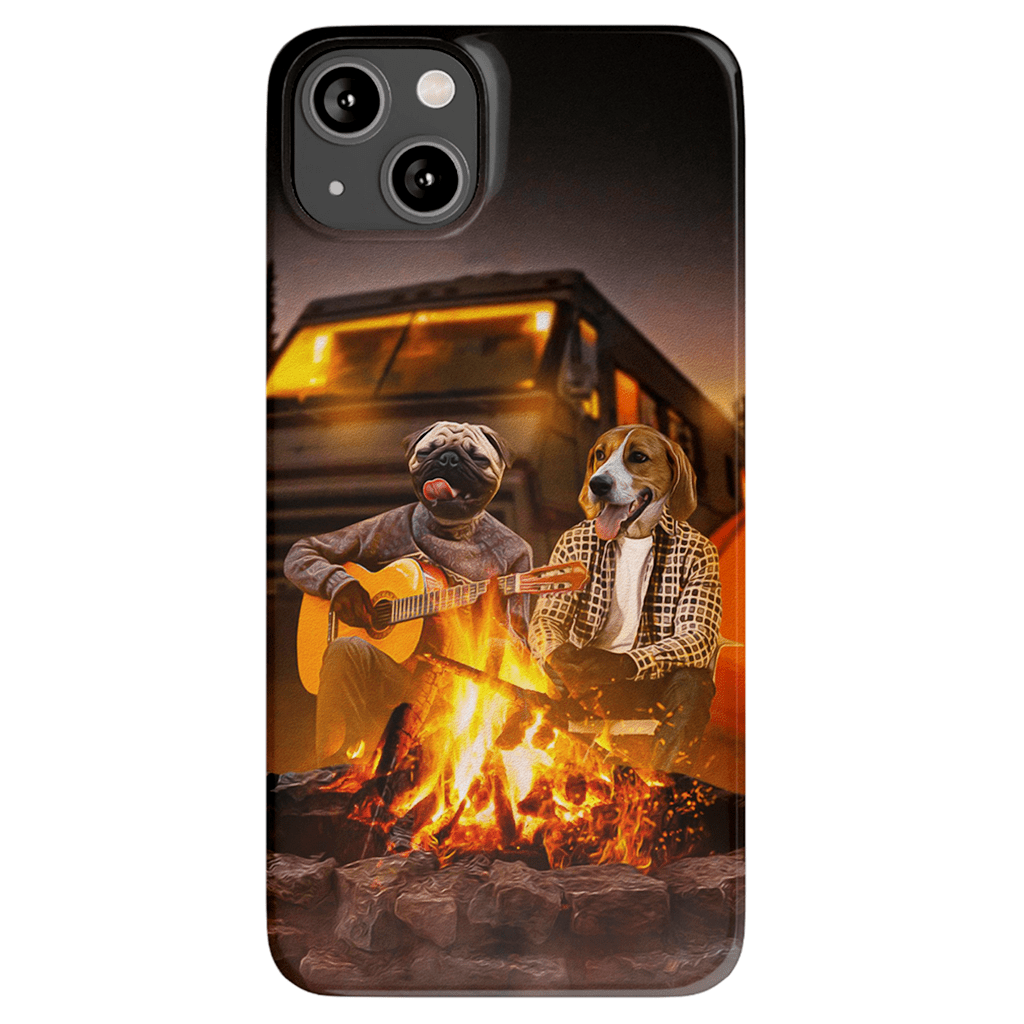 Funda personalizada para teléfono con 2 mascotas &#39;The Campers&#39;