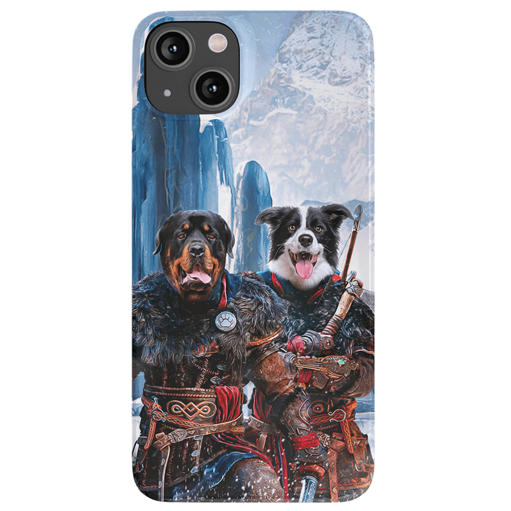 Funda personalizada para teléfono con 2 mascotas &#39;The Viking Warriors&#39;