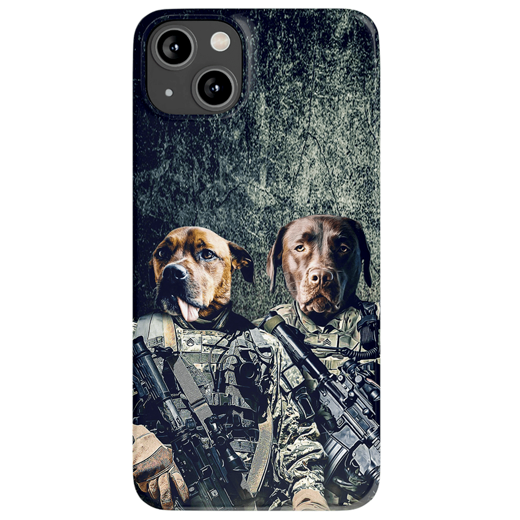 Funda personalizada para teléfono con 2 mascotas &#39;The Army Veterans&#39;