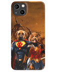 Funda personalizada para teléfono con 2 mascotas 'Superdog &amp; Wonder Doggette'