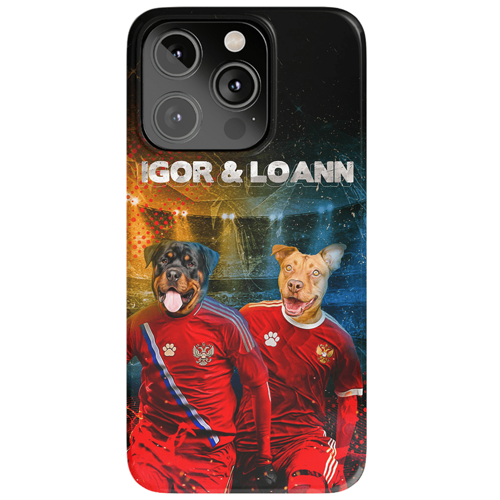 Funda personalizada para teléfono con 2 mascotas &#39;Russia Doggos&#39;