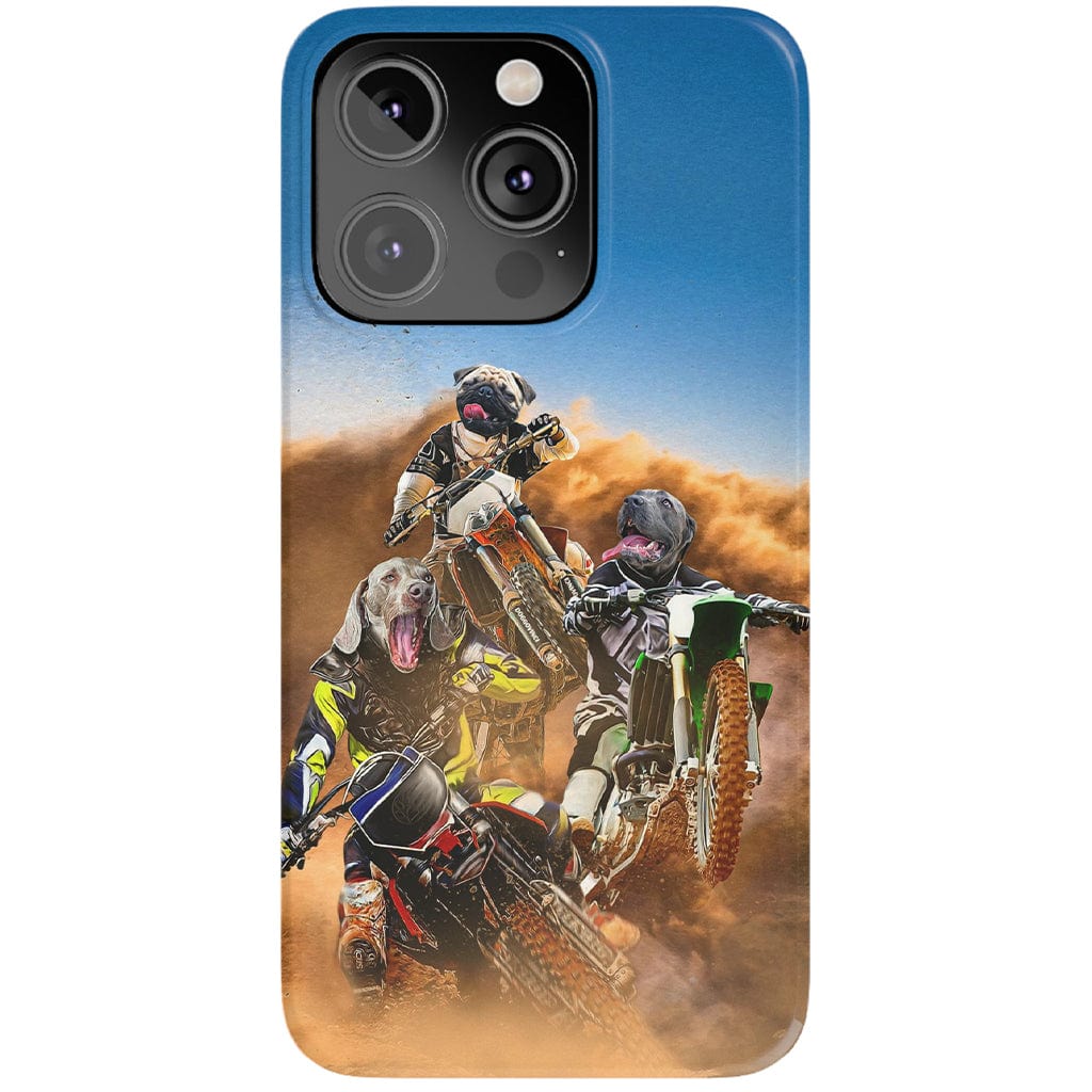 Funda personalizada para teléfono con 3 mascotas &#39;The Motocross Riders&#39;