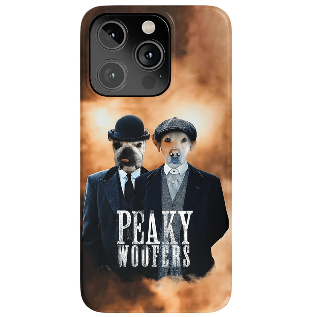 Funda personalizada para teléfono con 2 mascotas &#39;Peaky Woofers&#39;