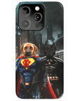 Funda personalizada para teléfono con 2 mascotas 'Superdog &amp; Batdog'