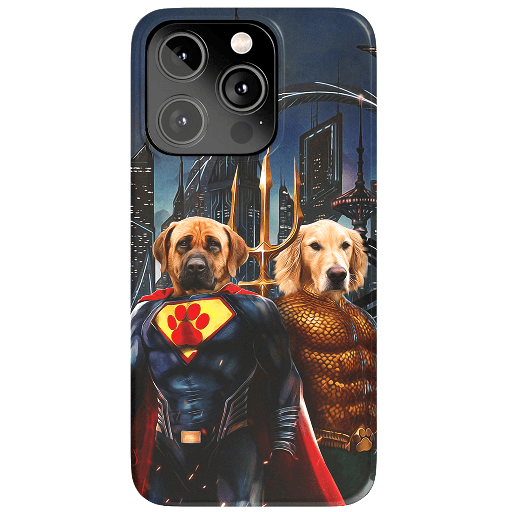 Funda personalizada para teléfono con 2 mascotas &#39;Superdog &amp;amp; Aquadog&#39;