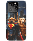 Funda personalizada para teléfono con 2 mascotas 'Superdog &amp; Aquadog'