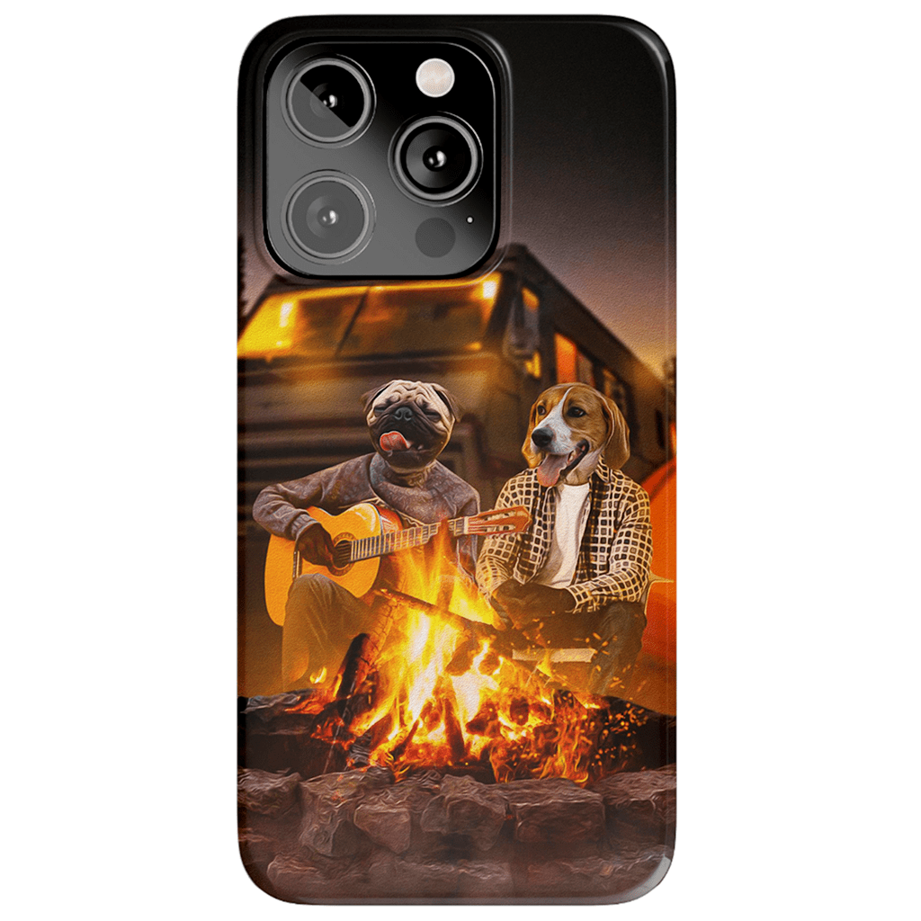 Funda personalizada para teléfono con 2 mascotas &#39;The Campers&#39;