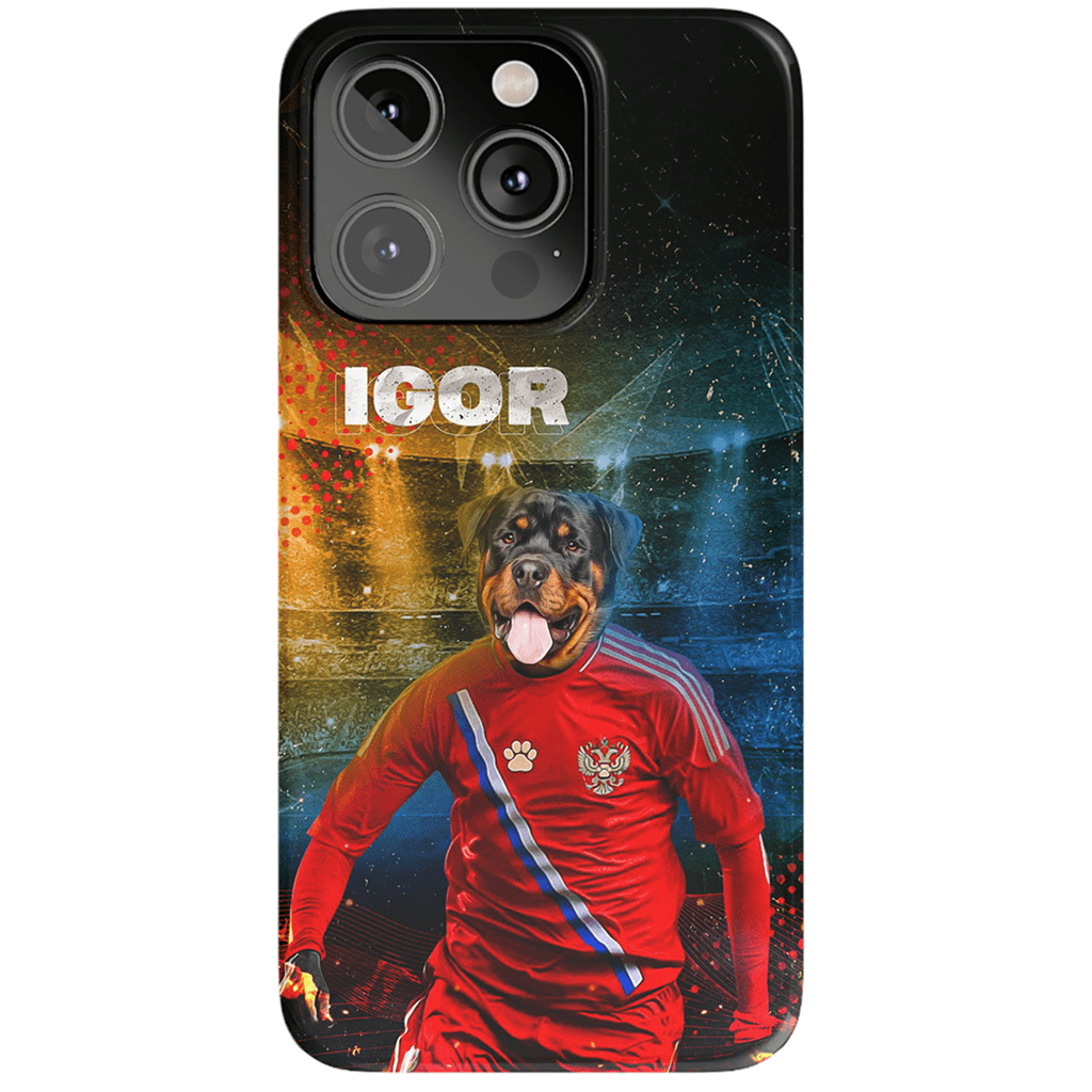 Funda para móvil personalizada &#39;Russia Doggos Soccer&#39;