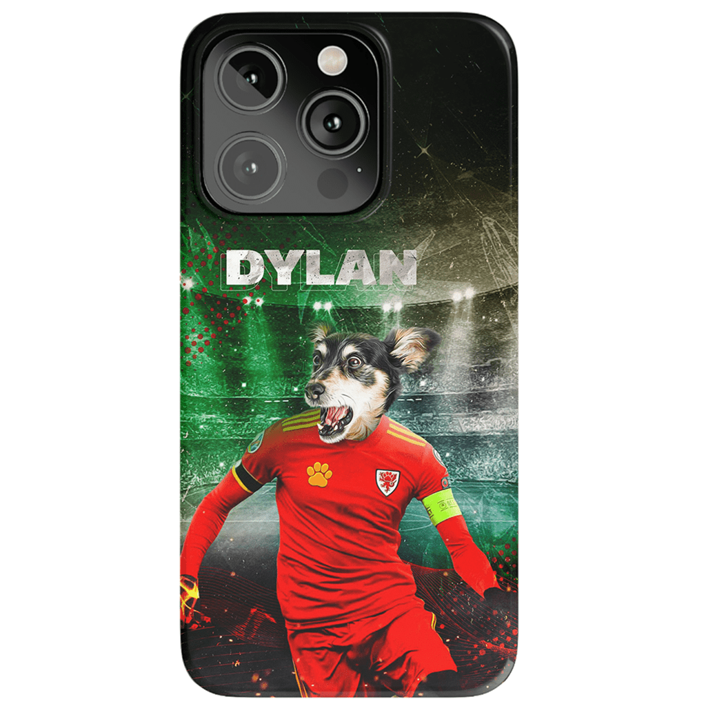 Funda para teléfono personalizada &#39;Wales Doggos Soccer&#39;