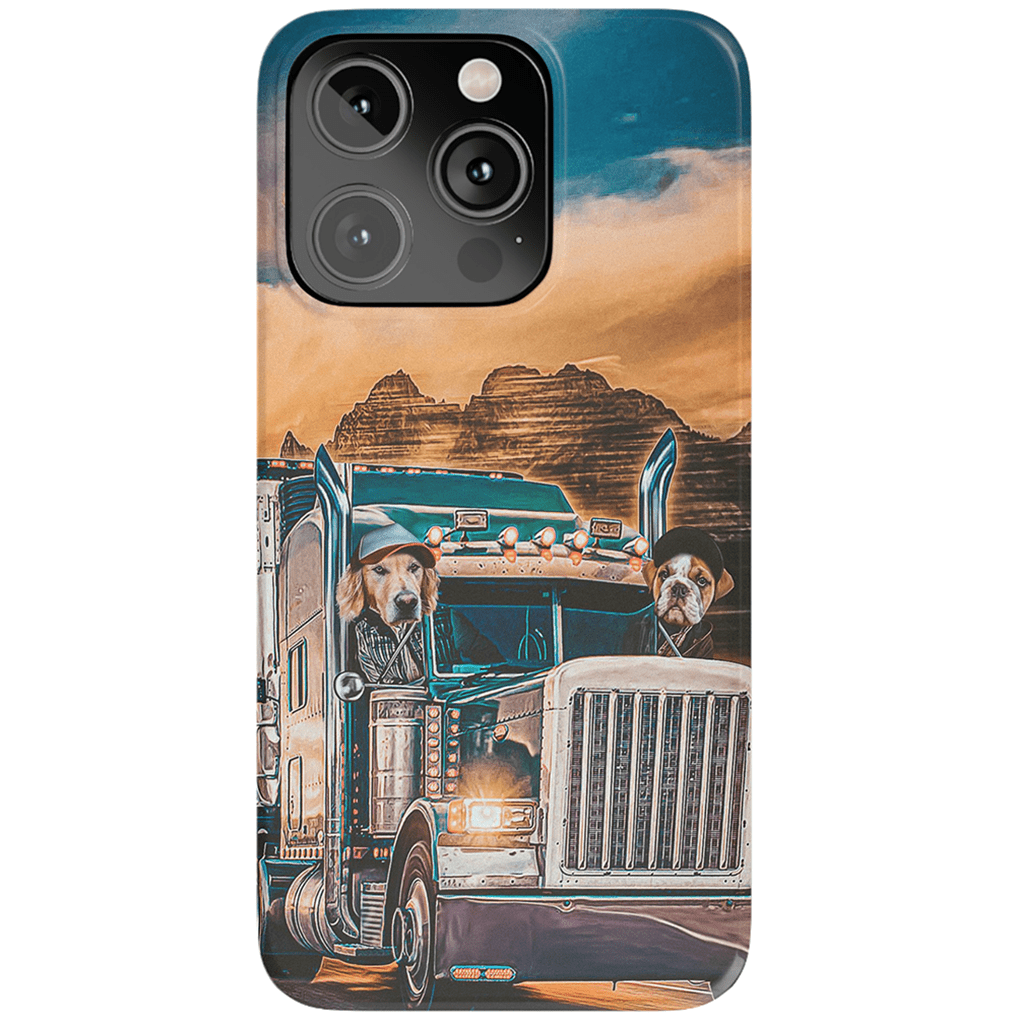 Funda personalizada para teléfono con 2 mascotas &#39;The Truckers&#39;