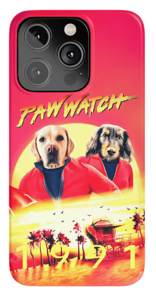 Funda personalizada para teléfono con 2 mascotas &#39;Paw Watch 1991&#39;