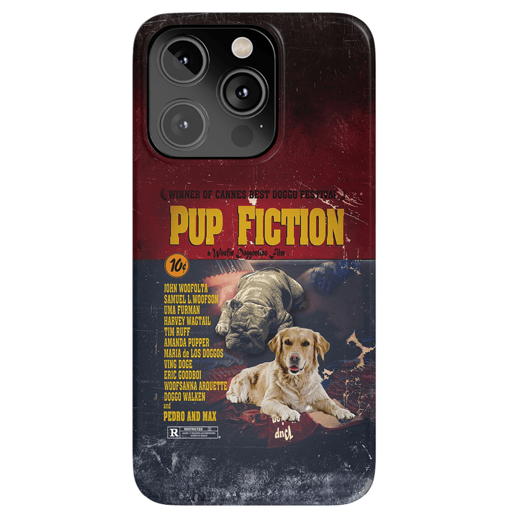 Funda personalizada para teléfono con 2 mascotas &#39;Pup Fiction&#39;