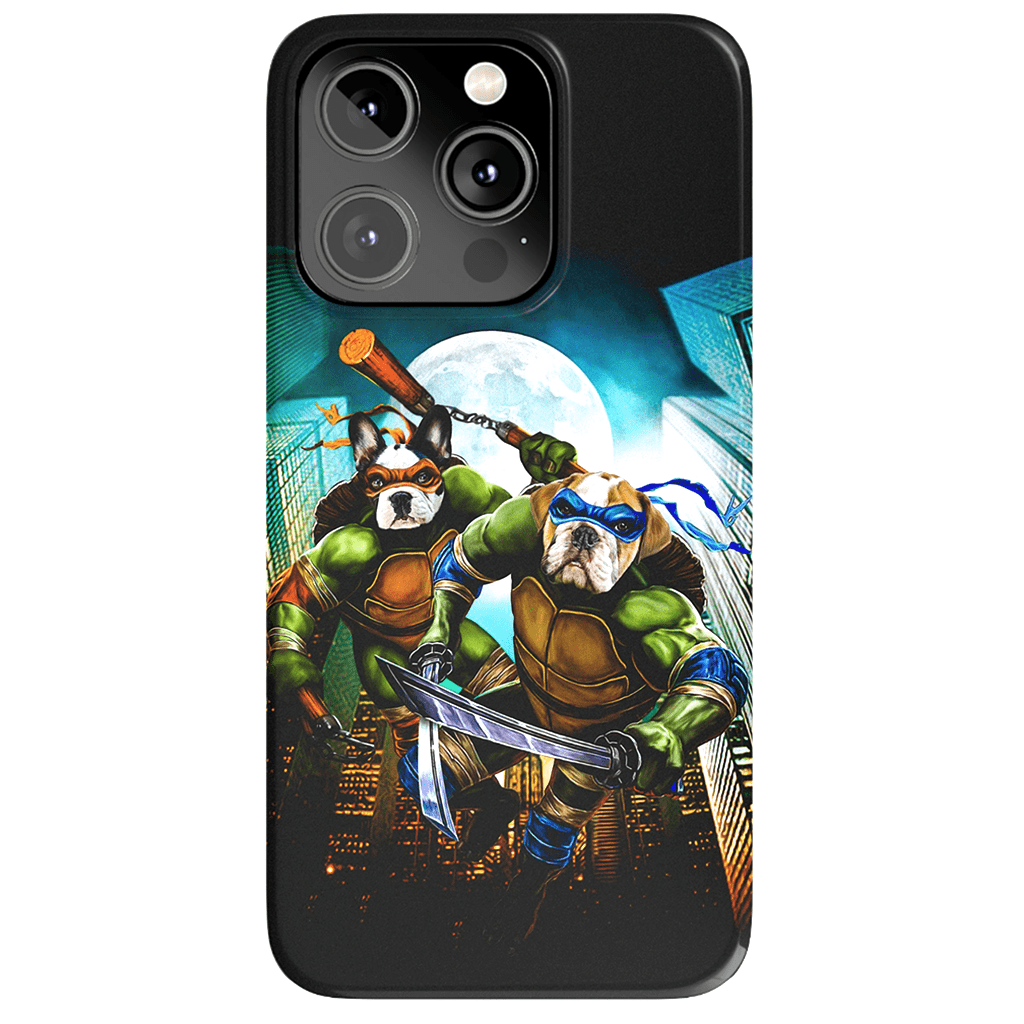 Funda personalizada para teléfono con 2 mascotas &#39;Teenage Mutant Ninja Doggos&#39;