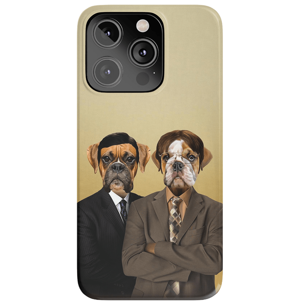 &#39;The Woofice&#39; Funda personalizada para teléfono con 2 mascotas