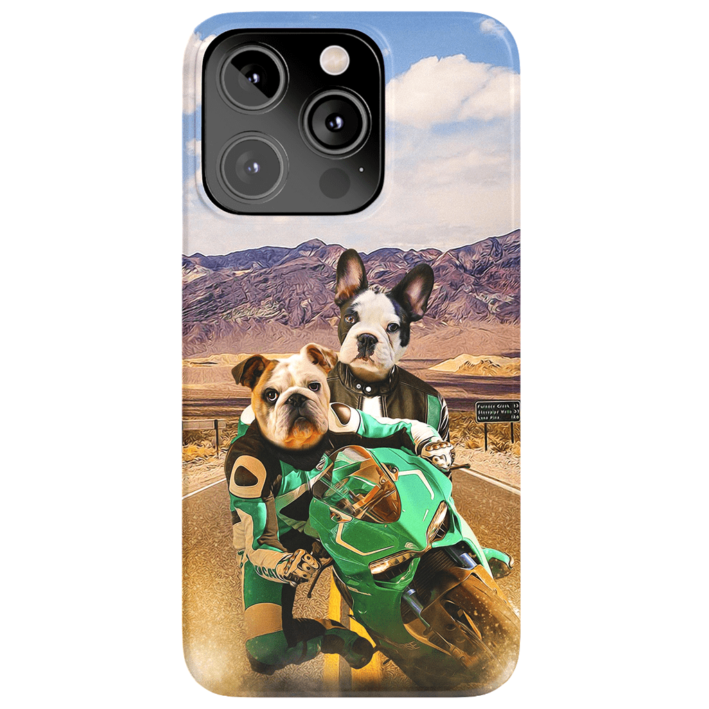 Funda personalizada para teléfono con 2 mascotas &#39;Kawadawgi Riders&#39;