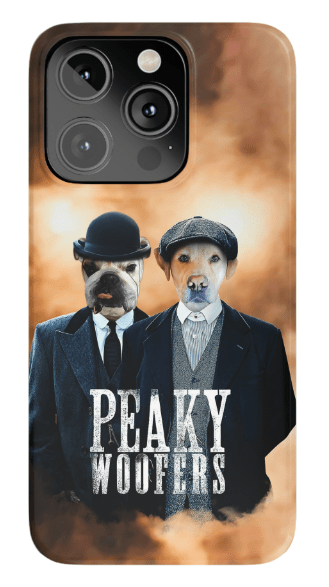 Funda personalizada para teléfono con 2 mascotas &#39;Peaky Woofers&#39;