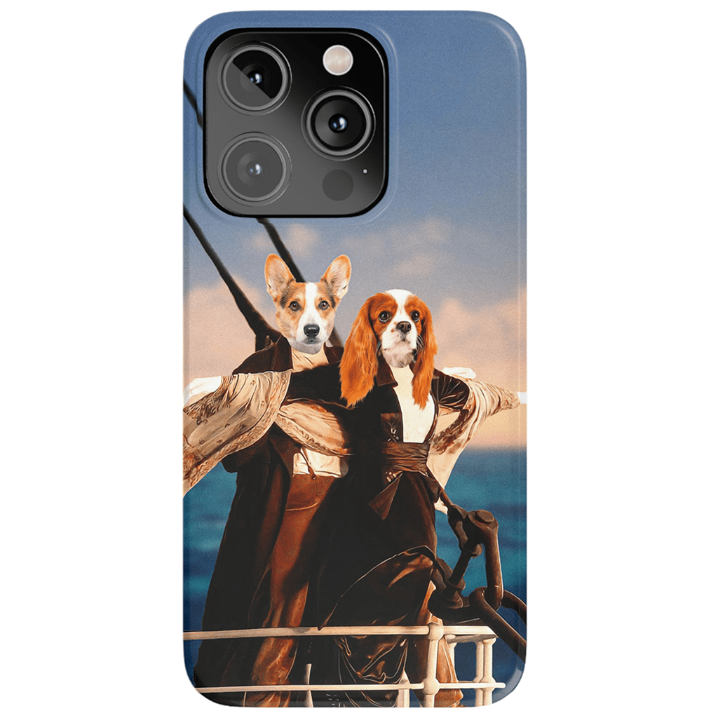 Funda personalizada para teléfono con 2 mascotas &#39;Titanic Doggos&#39;