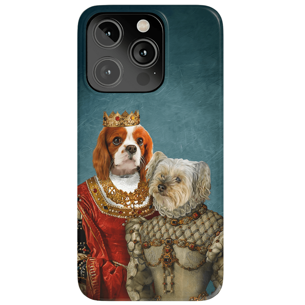 Funda personalizada para teléfono con 2 mascotas &#39;Reina y Princesa&#39;