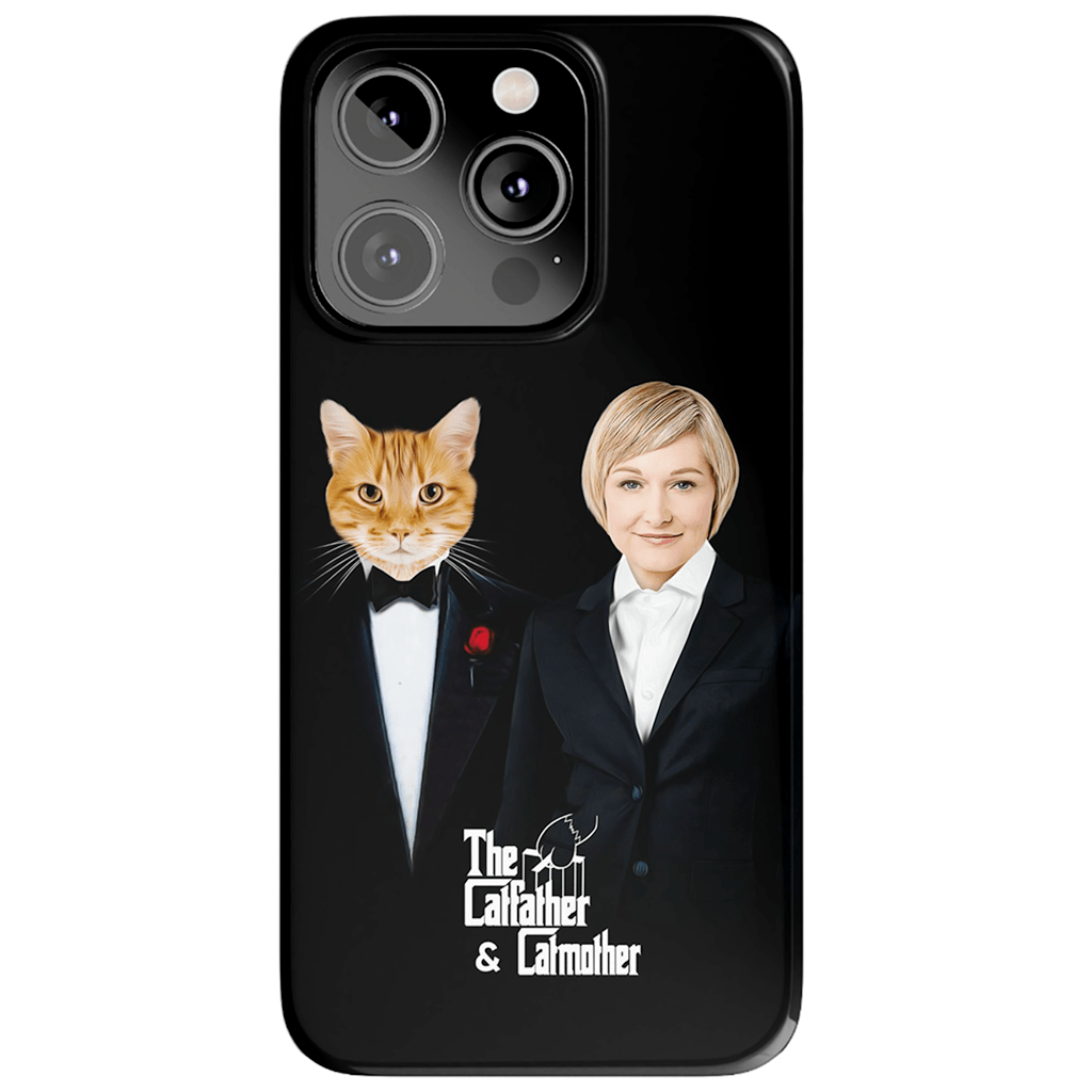 Funda para teléfono personalizada &#39;El padre gato y la madre gato&#39;