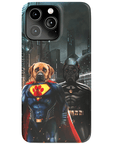 Funda personalizada para teléfono con 2 mascotas 'Superdog &amp; Batdog'