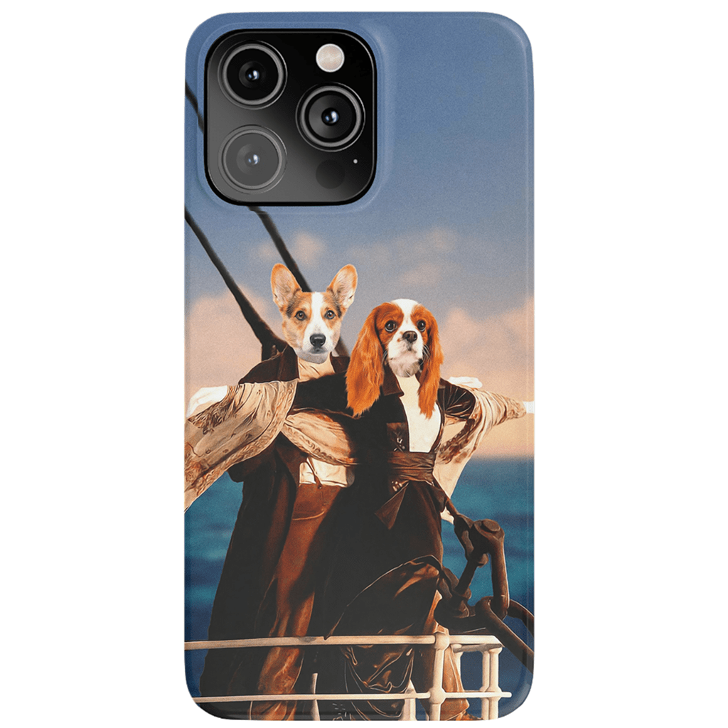 Funda personalizada para teléfono con 2 mascotas &#39;Titanic Doggos&#39;