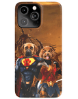 Funda personalizada para teléfono con 2 mascotas 'Superdog &amp; Wonder Doggette'