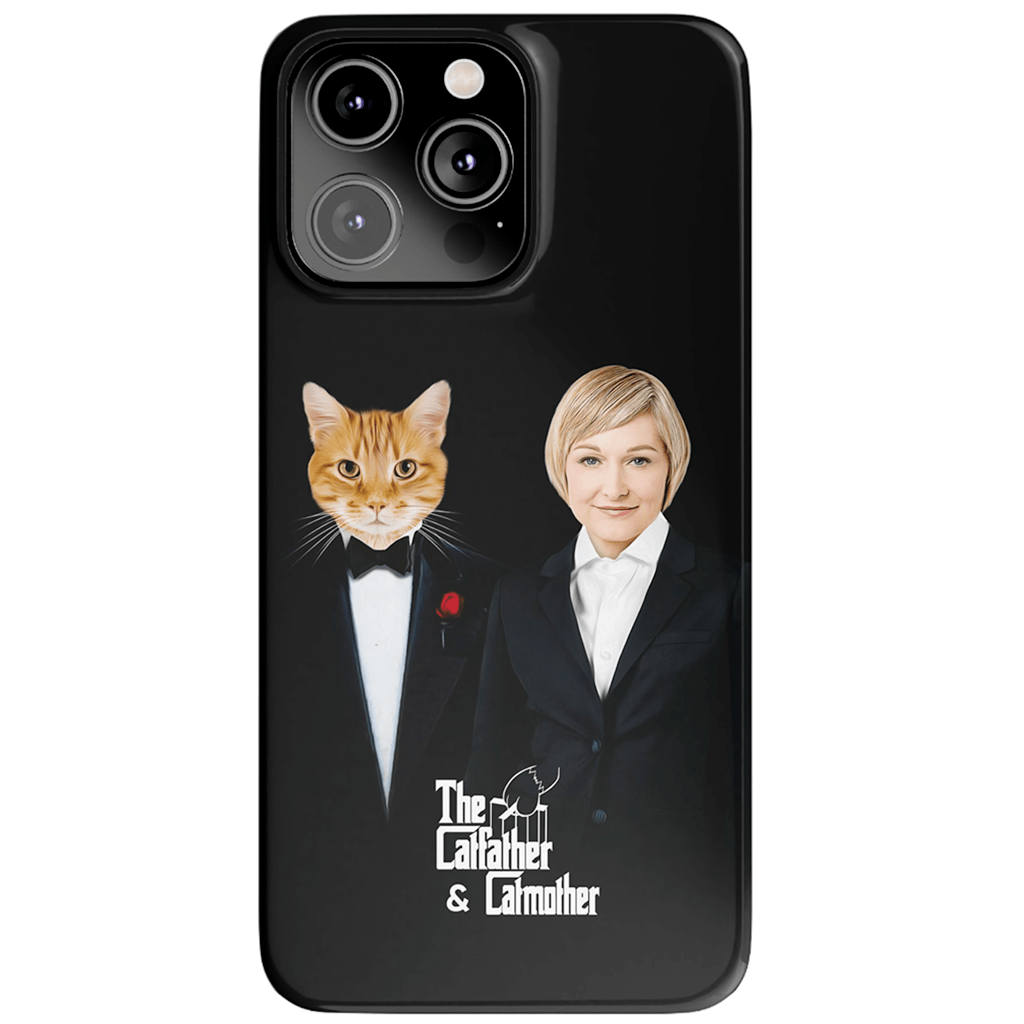 Funda para teléfono personalizada &#39;El padre gato y la madre gato&#39;