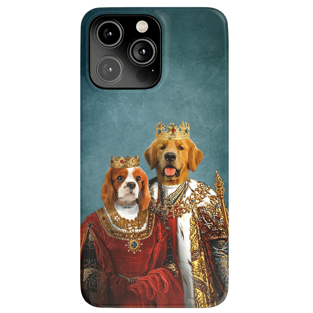 Funda para móvil personalizada con 2 mascotas &#39;Rey y Reina&#39;