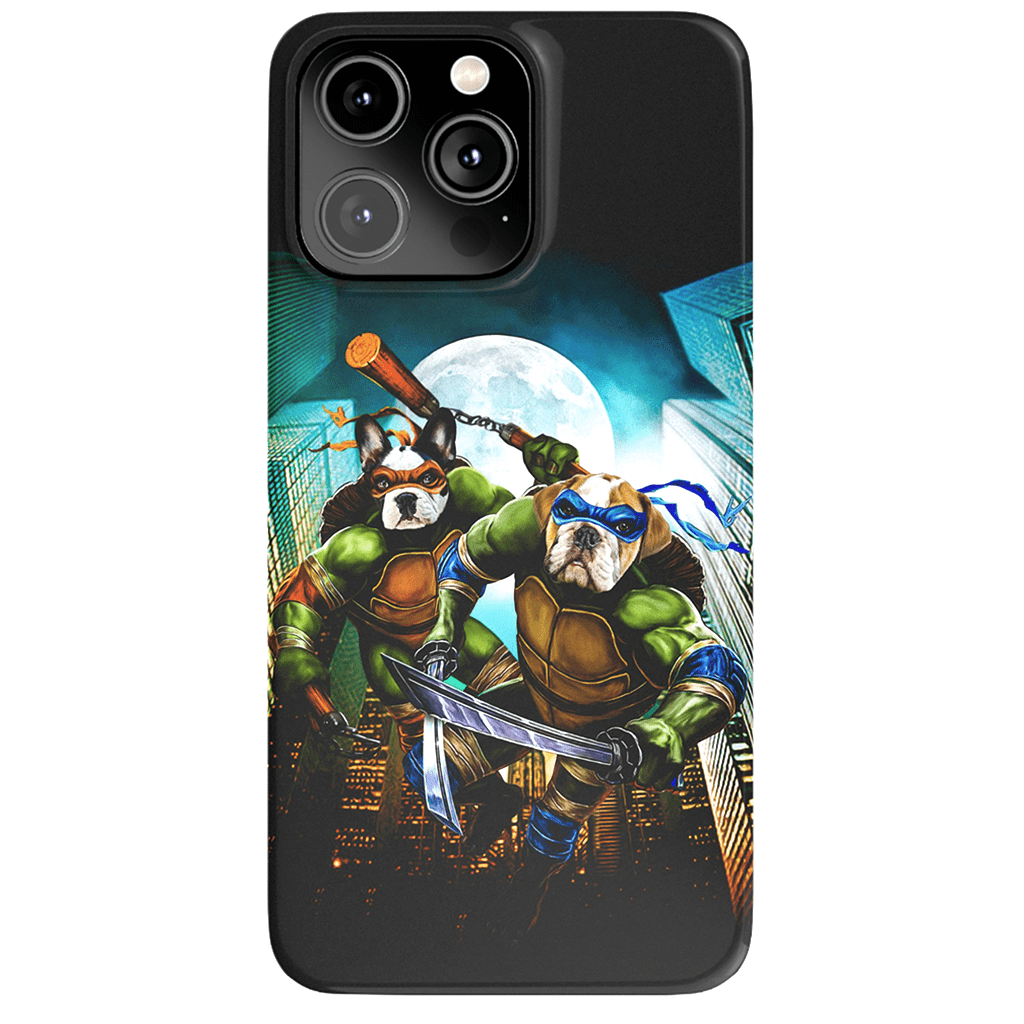 Funda personalizada para teléfono con 2 mascotas &#39;Teenage Mutant Ninja Doggos&#39;