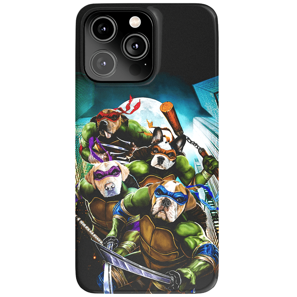 Funda personalizada para teléfono con 4 mascotas &#39;Teenage Mutant Ninja Doggos&#39;