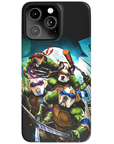 Funda personalizada para teléfono con 4 mascotas 'Teenage Mutant Ninja Doggos'