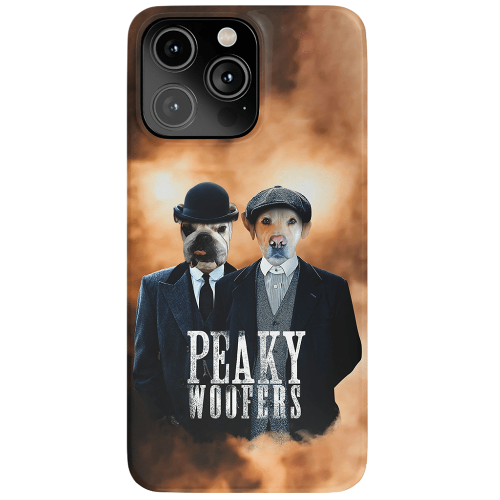 Funda personalizada para teléfono con 2 mascotas &#39;Peaky Woofers&#39;