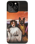 Funda personalizada para teléfono con 2 mascotas 'Princess Leidown &amp; Jedi-Doggo'