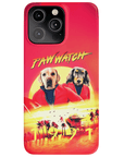 Funda personalizada para teléfono con 2 mascotas 'Paw Watch 1991'