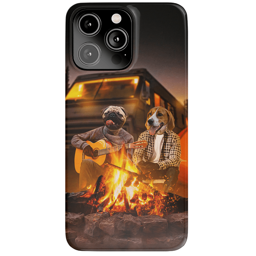 Funda personalizada para teléfono con 2 mascotas &#39;The Campers&#39;