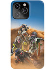 Funda personalizada para teléfono con 3 mascotas 'The Motocross Riders'