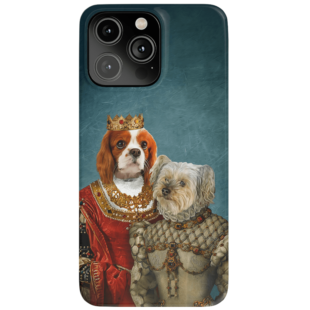 Funda personalizada para teléfono con 2 mascotas &#39;Reina y Princesa&#39;