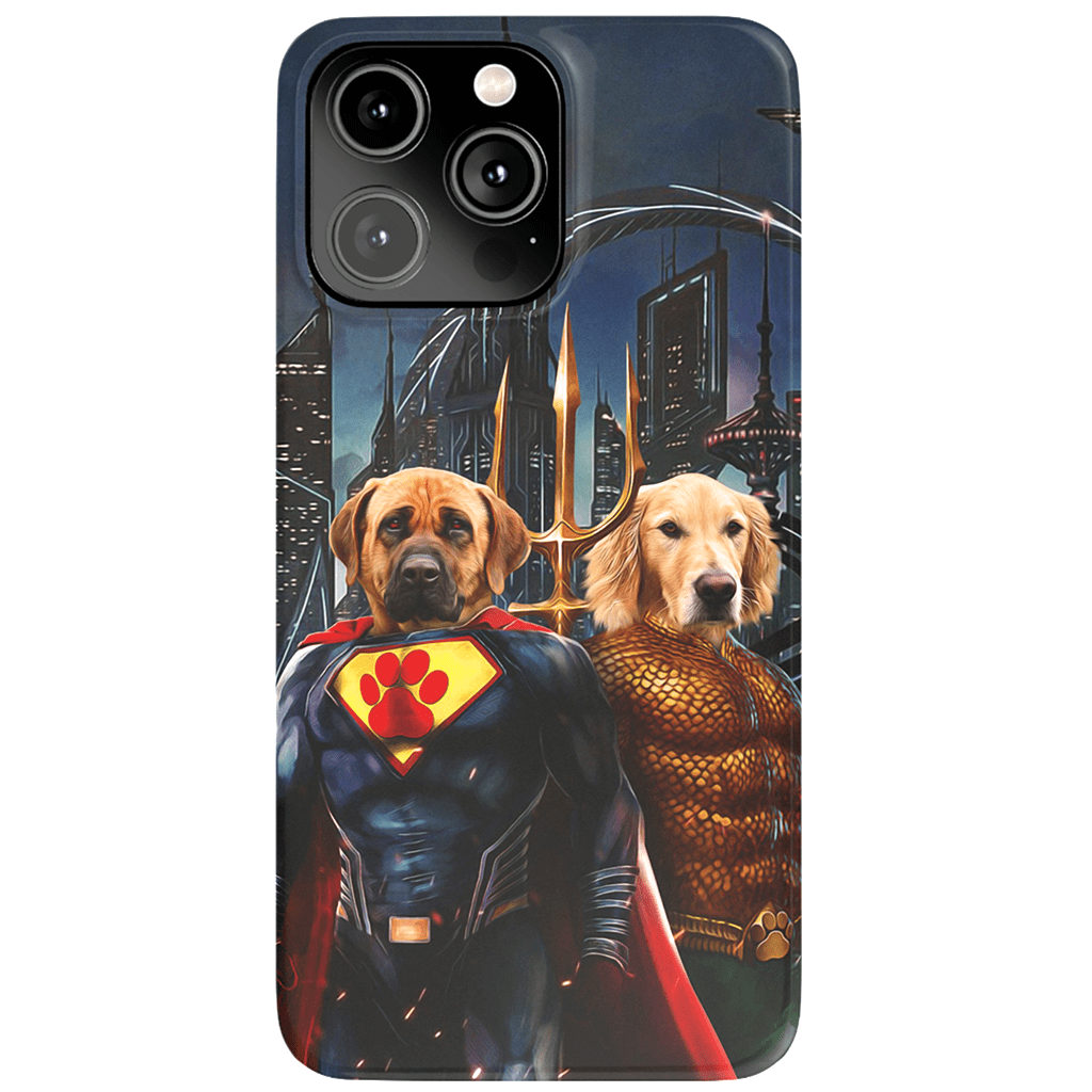 Funda personalizada para teléfono con 2 mascotas &#39;Superdog &amp;amp; Aquadog&#39;