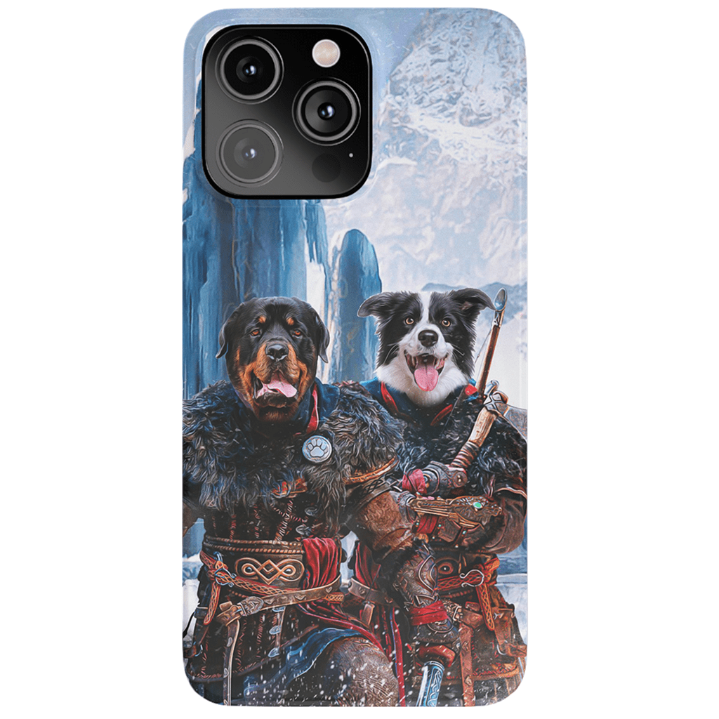 Funda personalizada para teléfono con 2 mascotas &#39;The Viking Warriors&#39;