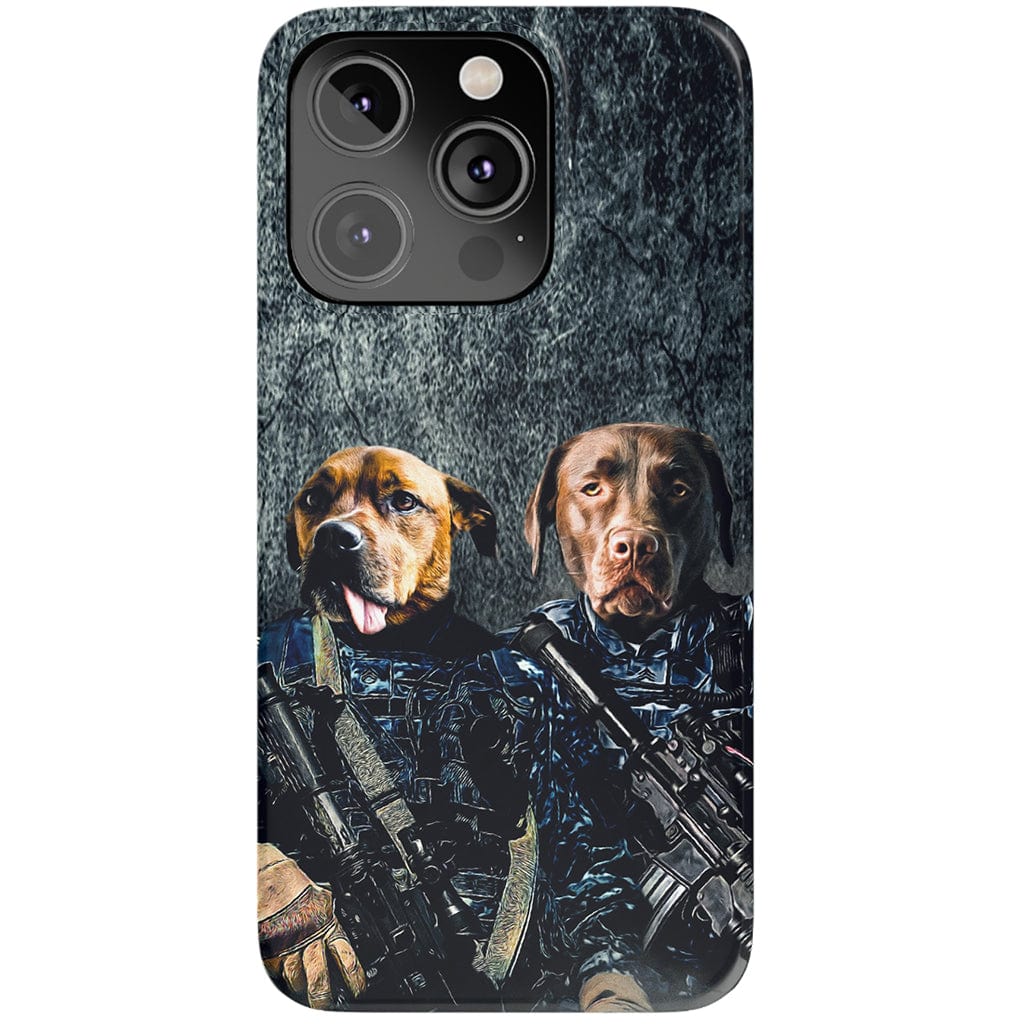 Funda personalizada para teléfono con 2 mascotas &#39;The Navy Veterans&#39;