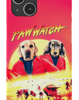 Funda personalizada para teléfono con 2 mascotas 'Paw Watch 1991'