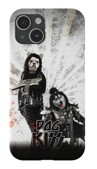 Funda personalizada para teléfono con 2 mascotas &#39;Kiss Doggos&#39;