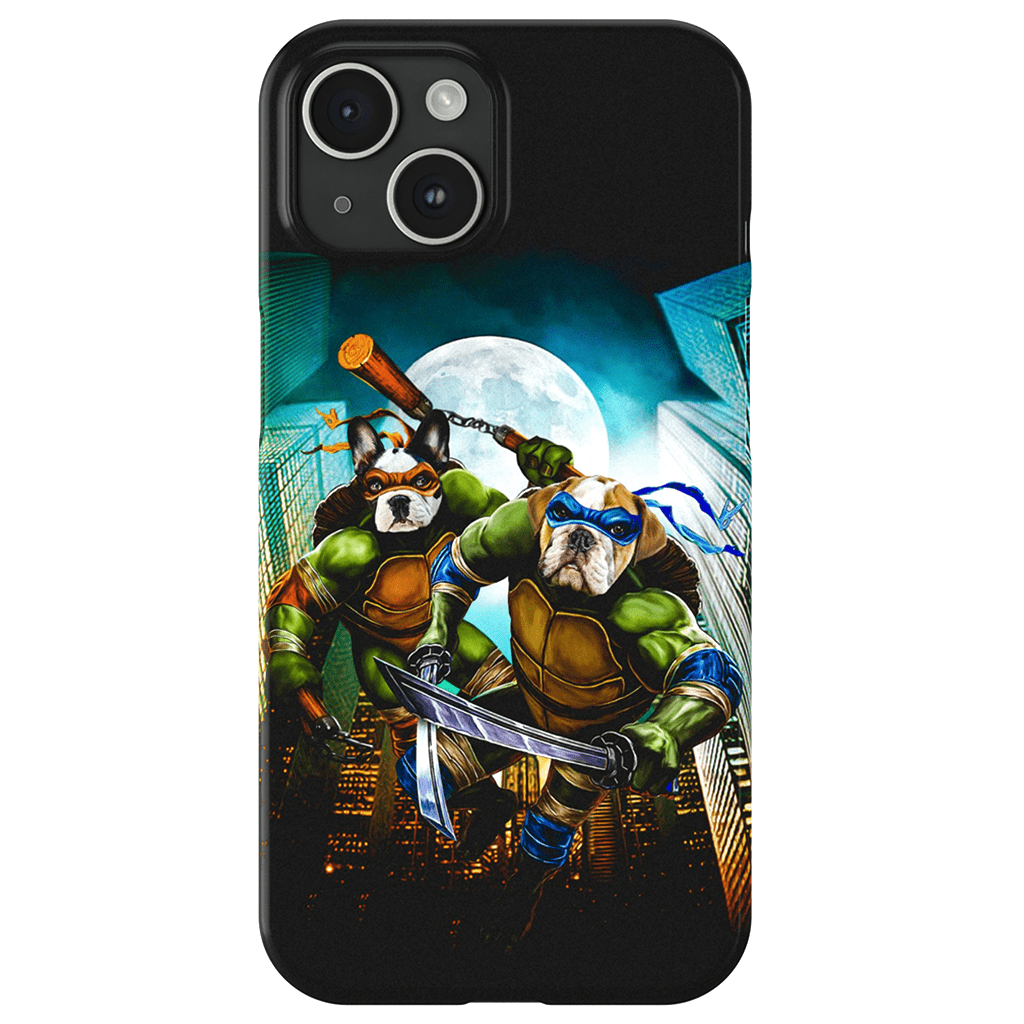 Funda personalizada para teléfono con 2 mascotas &#39;Teenage Mutant Ninja Doggos&#39;