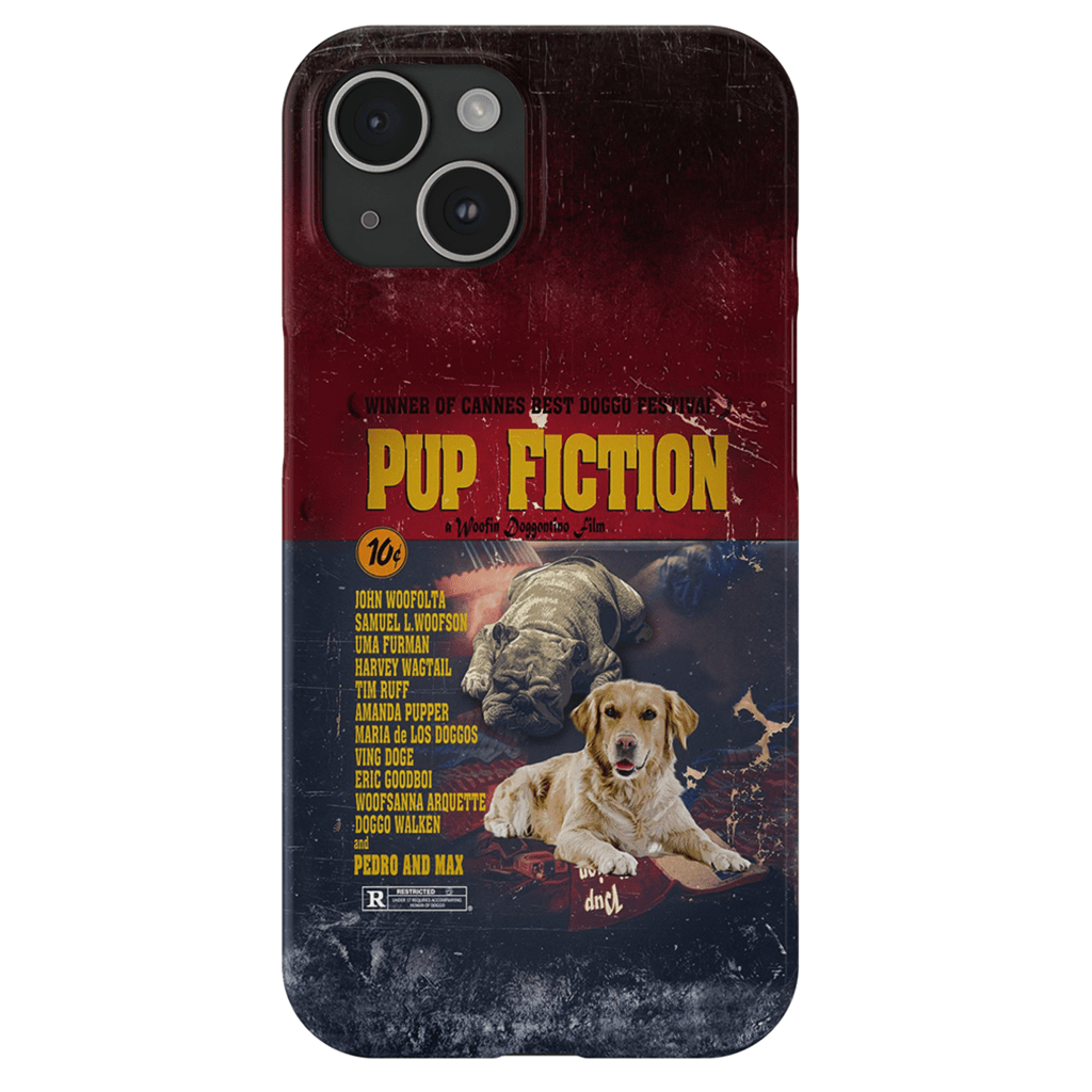 Funda personalizada para teléfono con 2 mascotas &#39;Pup Fiction&#39;