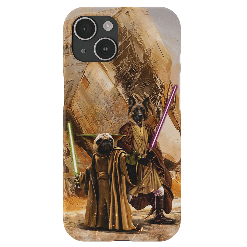 Funda personalizada para teléfono con 2 mascotas &#39;Yodogg &amp;amp; Jedi-Doggo&#39;