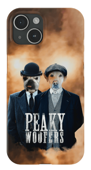 Funda personalizada para teléfono con 2 mascotas &#39;Peaky Woofers&#39;